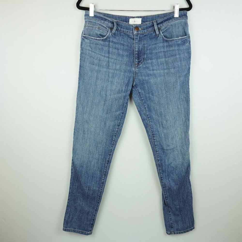 Lou &‎ Grey Slouchy Skinny Blue Jeans Size 28 Tag Measures Waist 32